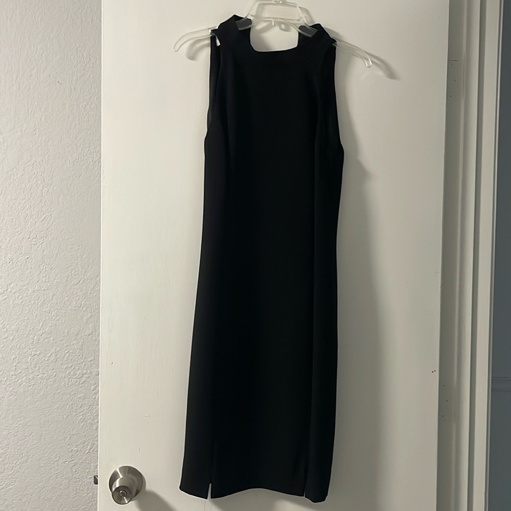 Jones New York Black Halter Sheath Midi Dress